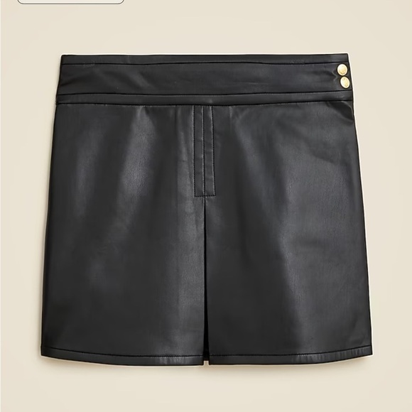 J crew Center-pleat mini skirt in faux leather - Picture 4 of 5